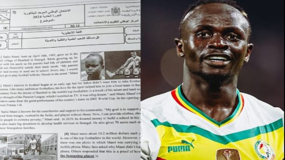 ساديو ماني يفاجئ طلاب الباكالوريا في امتحان اللغة الإنجليزية