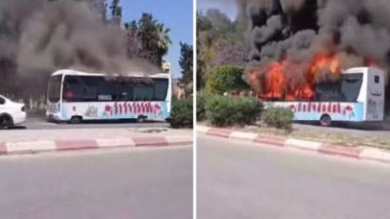 حريق مهول يلتهم حافلة نقل حضري وسط مكناس دون خسائر بشرية
