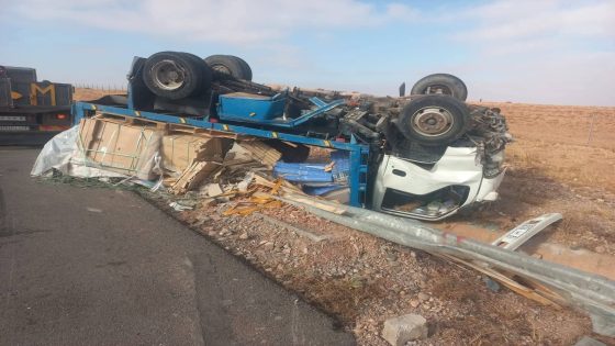 حادثة سير خطيرة بين سيارة وشاحنة على طريق سطات-مراكش تخلف أضرارًا مادية جسيمةسطات