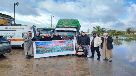 قافلة تضامنية شبابية من قلعة السراغنة إلى القصر الكبير دعما للأسر المتضررة