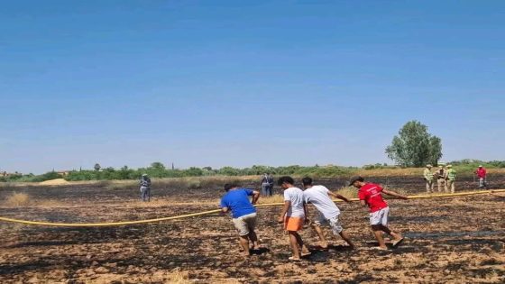 حريق يلتهم مساحة من الأراضي الزراعية بدوار إيݣوت بتمصلوحت والتدخل السريع يجنب كارثة أكبر