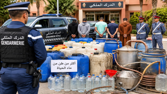 ضربة أمنية نوعية بمراكش.. يونس عاكيفي يقود تفكيك شبكة خطيرة لتصنيع وترويج “ماء الحياة” وحجز أكثر من طن من المسكر التقليدي